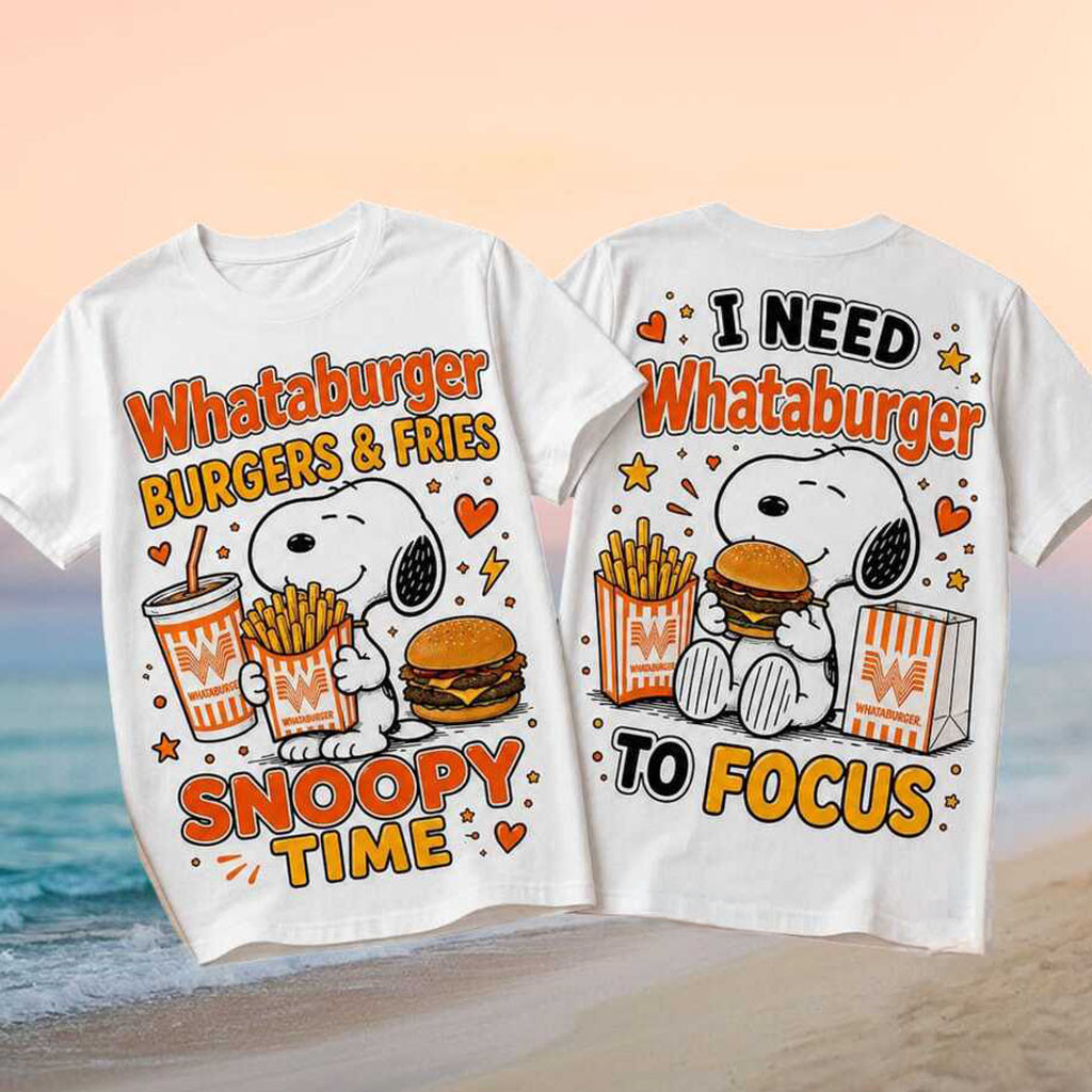 Snoopy Whataburger Burgers Fries Funny Cartoon Shirt Snoopy Clothing Burgers Lovers Gifts - Kdjoy