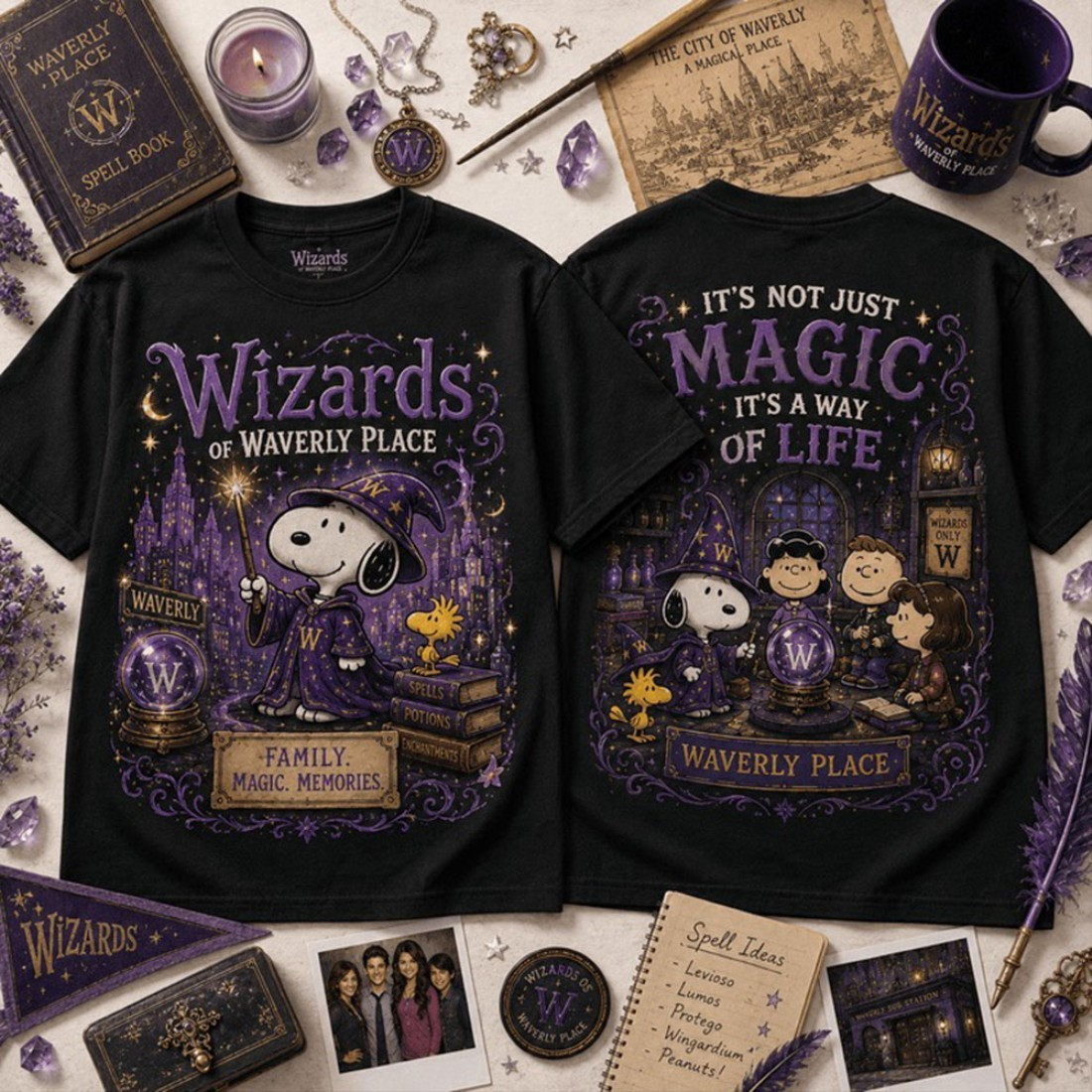 Snoopy Wizards Of Waverly Place Magic Shirt Wizards Of Waverly Place Merch Fantasy TV Fan Gear - Kdjoy