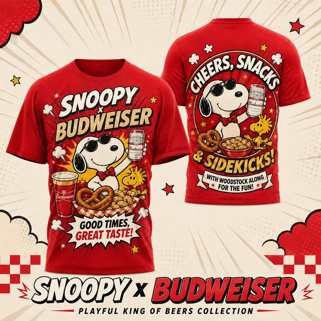 Snoopy X Budweiser Vintage Comic T-Shirt Good Times Great Taste Shirt Gift For Husband - Kdjoy Snoopy X Budweiser Vintage Comic T-Shirt Good Times Great Taste Shirt Gift For Husband - Kdjoy