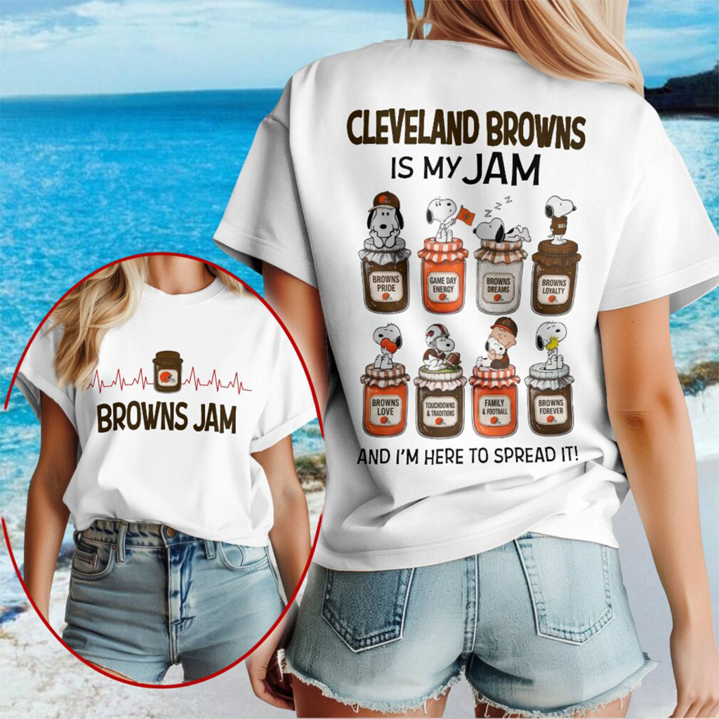 Snoopy x Cleveland Browns Is My Jam Football Shirt Browns Merch Gift Ideas For Football Lovers - Kdjoy