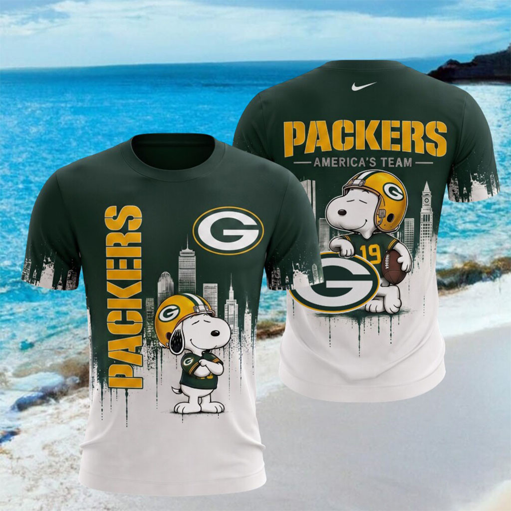 Snoopy x Green Bay Packers Football America's Team Shirt Packers Merch Gifts For Fans - Kdjoy