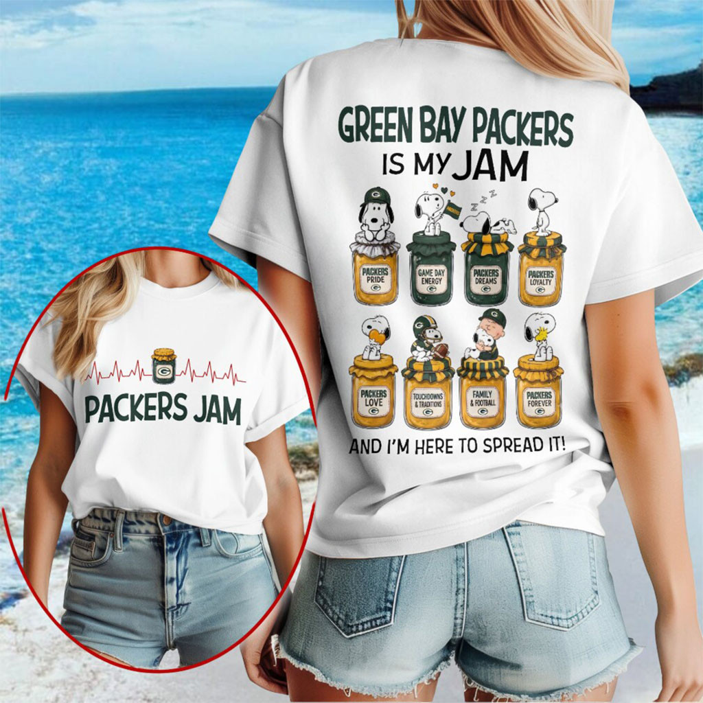 Snoopy x Green Bay Packers Is My Jam Football Shirt Packers Merch Gift Ideas For Fans - Kdjoy
