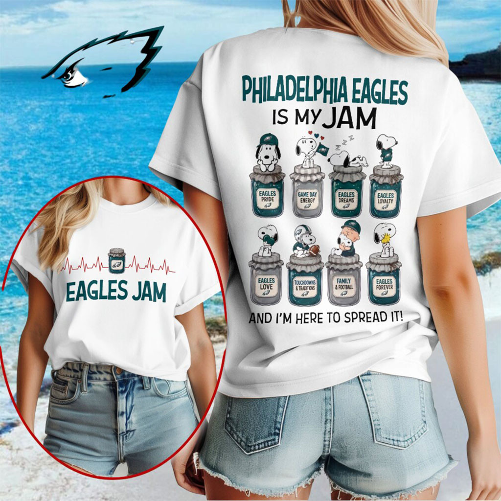 Snoopy x Philadelphia Eagles Is My Jam Football Shirt Eagles Merch Presents For Football Fans - Kdjoy