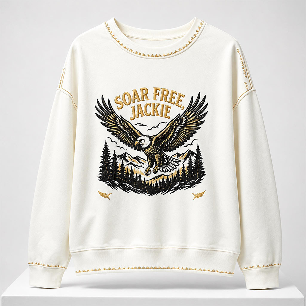 Soar Free Jackie Eagle 2026 Sweatshirt Jackie Memorial Clothing Gifts For Fans - Kdjoy Soar Free Jackie Eagle 2026 Sweatshirt Jackie Memorial Clothing Gifts For Fans - Kdjoy