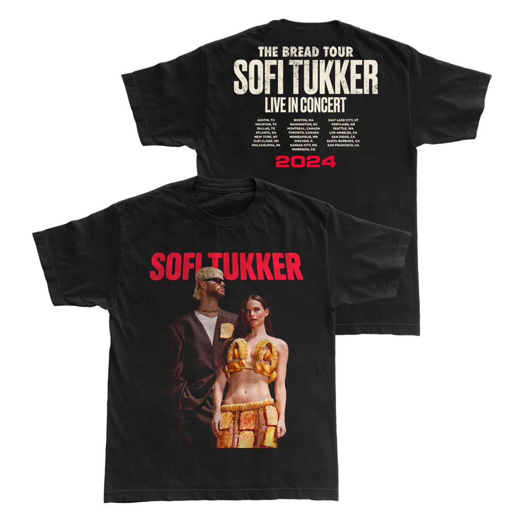 Sofi Tukker Merch 2024 Black Sofi Tukker Serving Bread T-Shirt Sofi Tukker Tour Merch - Kdjoy