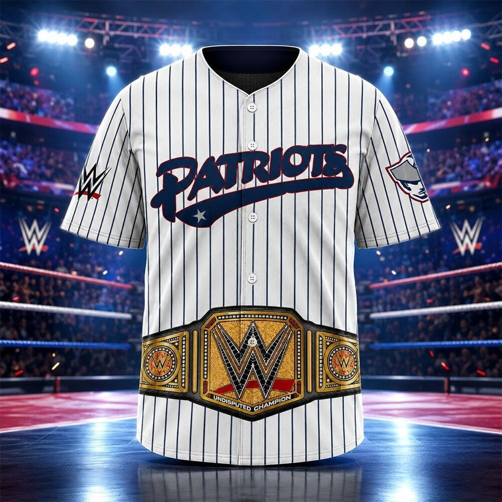 Somerset Patriots WWE Undisputed Champion Belt Baseball Jersey New England Patriots Merch