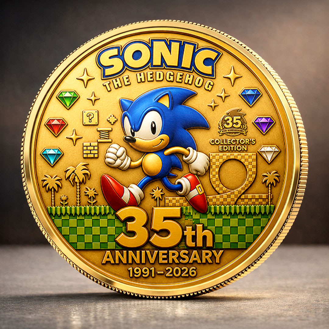 Sonic The Hedgehog 35th Anniversary Coin 2026 Sonic The Hedgehog Merch Gift For Game Lovers - Kdjoy