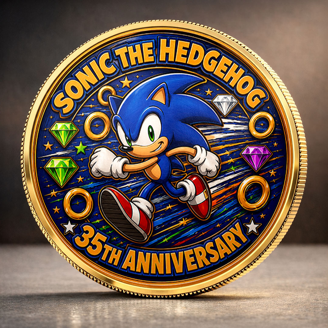 Sonic The Hedgehog 35th Anniversary Coin 2026 Sonic The Hedgehog Merch Gift For Him Her - Kdjoy