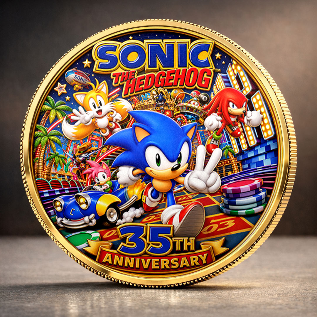 Sonic The Hedgehog 35th Anniversary Coin 2026 Sonic The Hedgehog Merch Present For BRother - Kdjoy