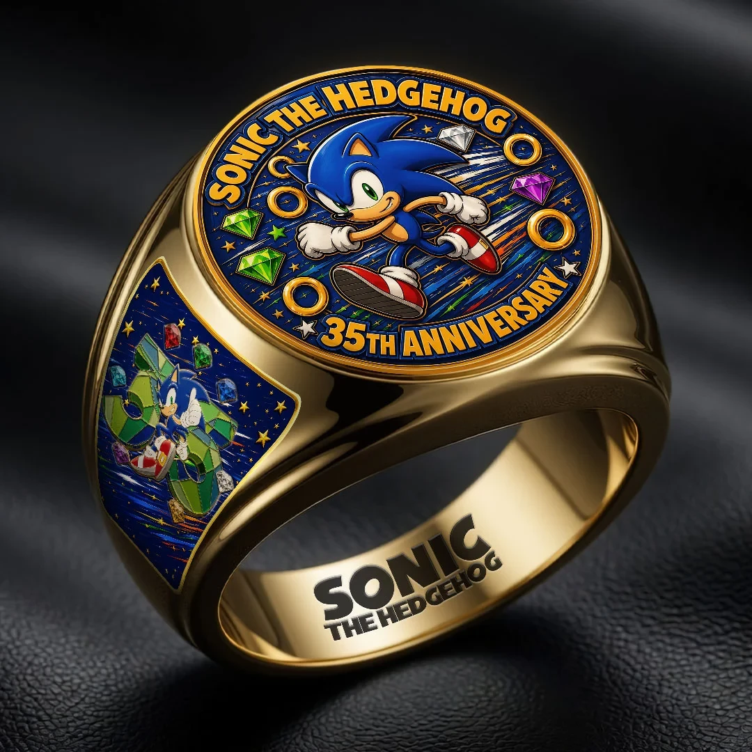 Sonic The Hedgehog 35th Anniversary Ring Sonic The Hedgehog Merch Gift For Game Lovers - Kdjoy