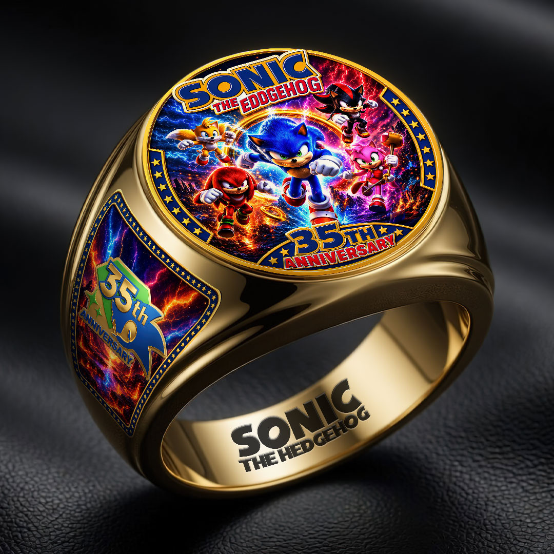 Sonic The Hedgehog 35th Anniversary Ring Sonic The Hedgehog Merch Useful Gift For Son - Kdjoy