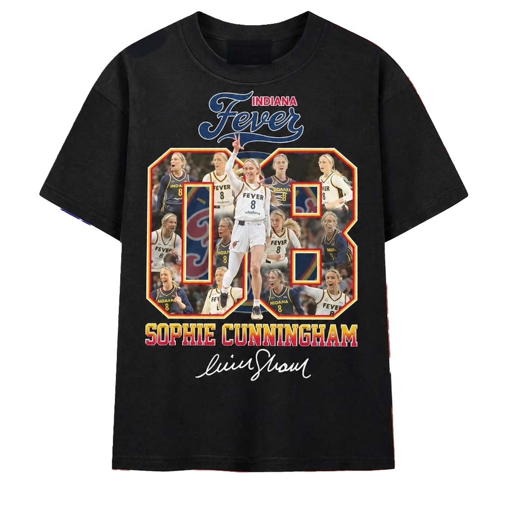 Sophie Cunningham #8 Indiana Fever Signature Number Collage T-Shirt Sophie Cunningham Merch - Kdjoy Sophie Cunningham #8 Indiana Fever Signature Number Collage T-Shirt Sophie Cunningham Merch - Kdjoy