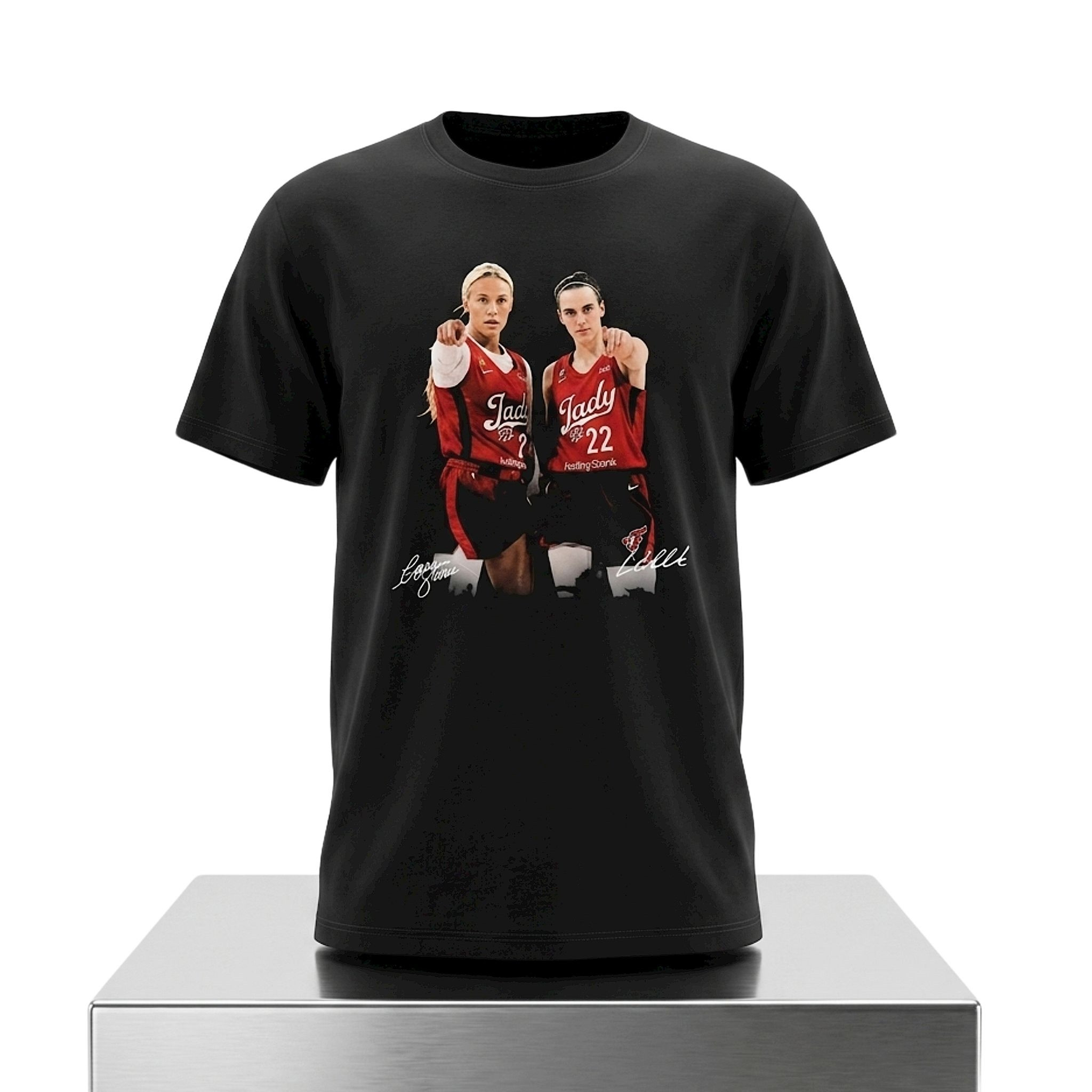 Sophie Cunningham And Caitlin Clark Indy Shirt Signed Indiana Fever Merch Basketball Fan Gear - Kdjoy