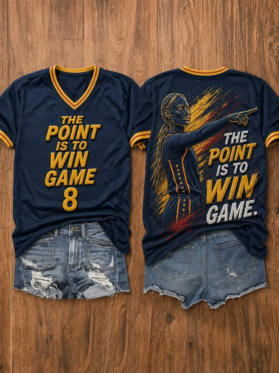 Sophie Cunningham Pointing V-Neck Shirt The Point Is To Win Games T-Shirt Indiana Fever Merch - Kdjoy