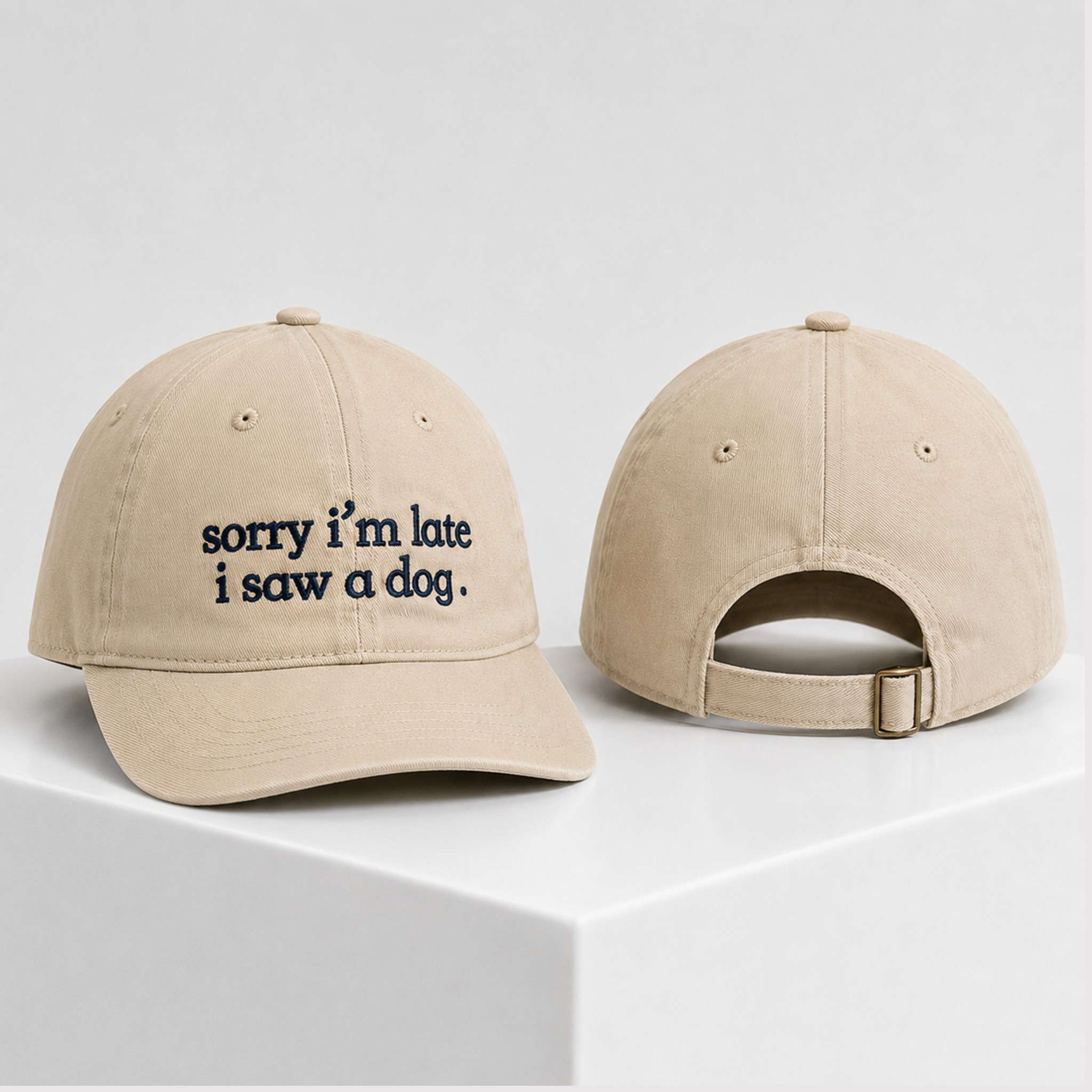 Sorry I'm Late I Saw A Dog 2026 Hat Embroidered Dog Lovers Quote Cap Gifts For Friends - Kdjoy
