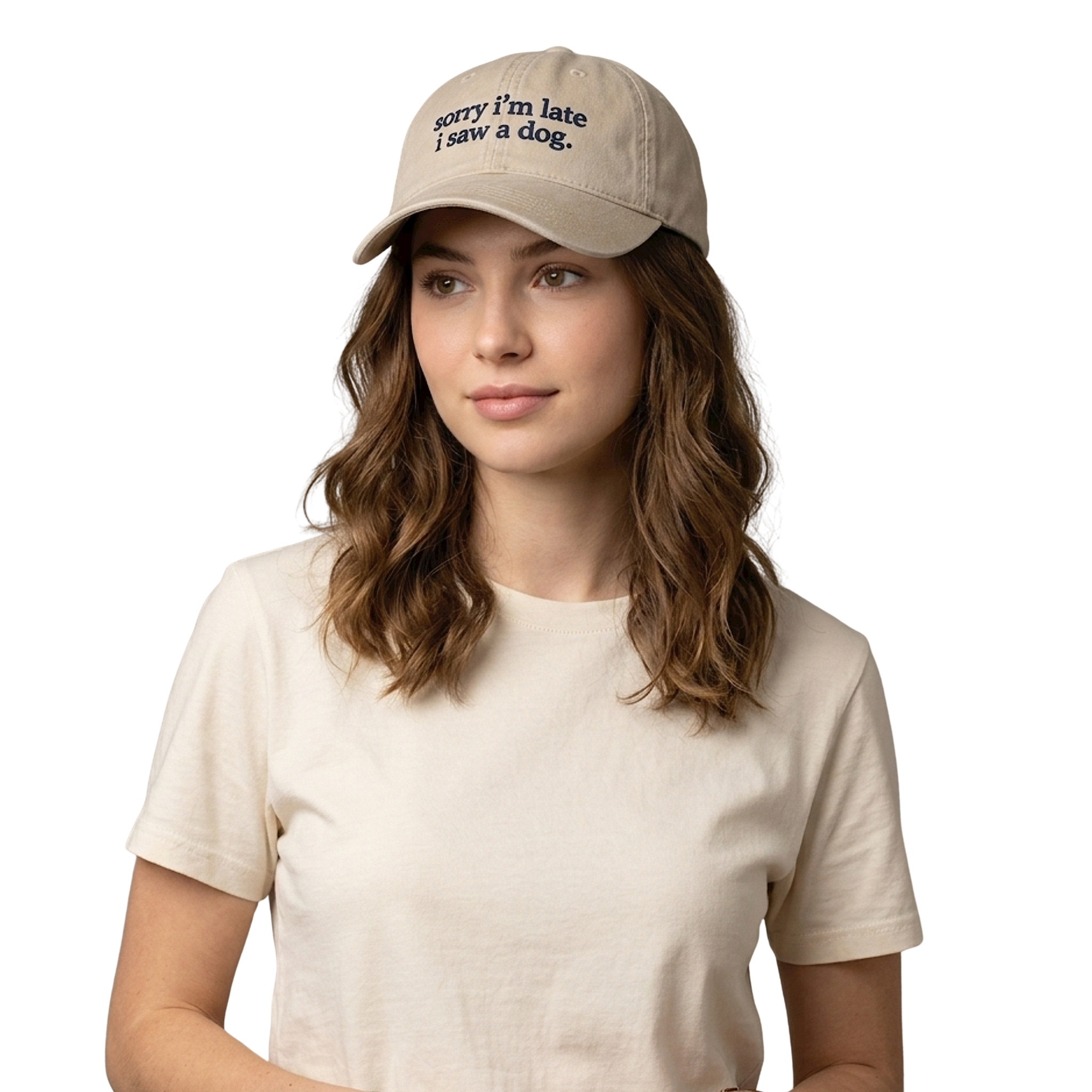 Sorry I'm Late I Saw A Dog 2026 Hat Embroidered Dog Lovers Quote Cap Gifts For Friends - Kdjoy