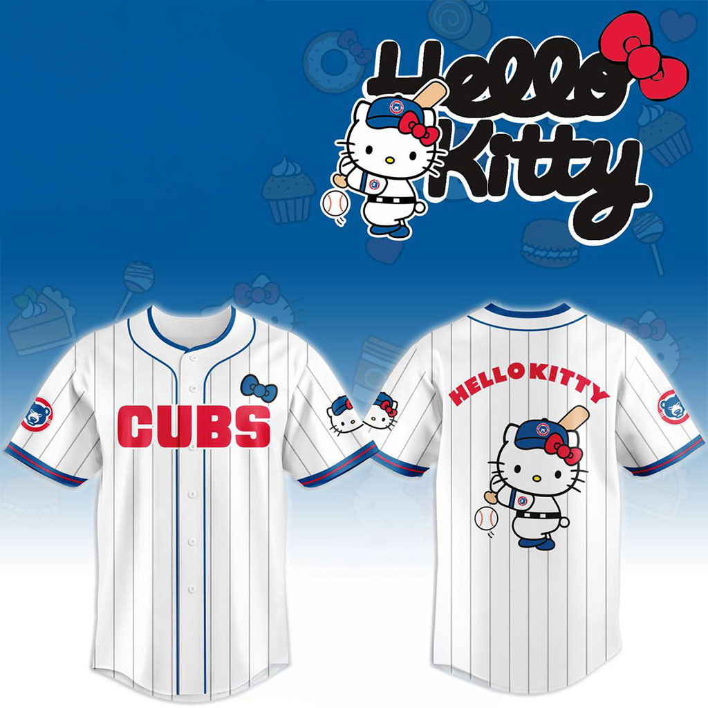 South Bend Cubs x Hello Kitty Classic Striped 2026 Night Game Jersey SB Cubs Merch Fan Gifts - Kdjoy