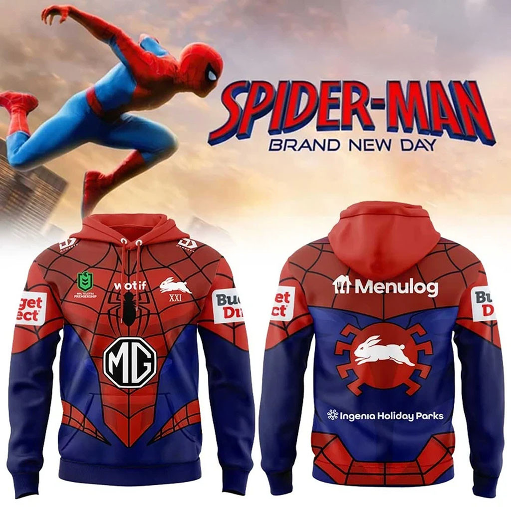 South Sydney Rabbitohs X Spider-Man Brand New Day 2026 Hoodie Rabbitohs Merch Gift For Fans - Kdjoy