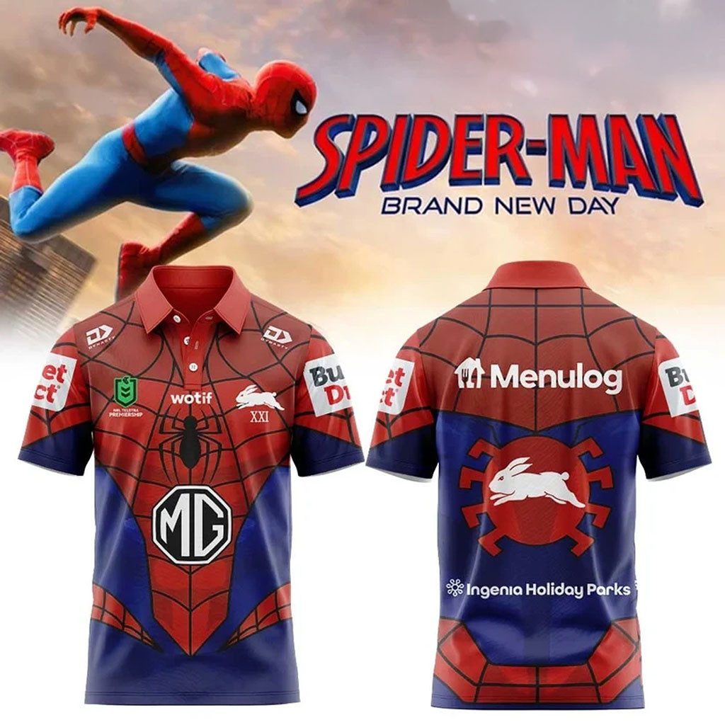 South Sydney Rabbitohs X Spider-Man Brand New Day 2026 Polo Shirt Rabbitohs Merch Fan Gifts - Kdjoy South Sydney Rabbitohs X Spider-Man Brand New Day 2026 Polo Shirt Rabbitohs Merch Fan Gifts - Kdjoy