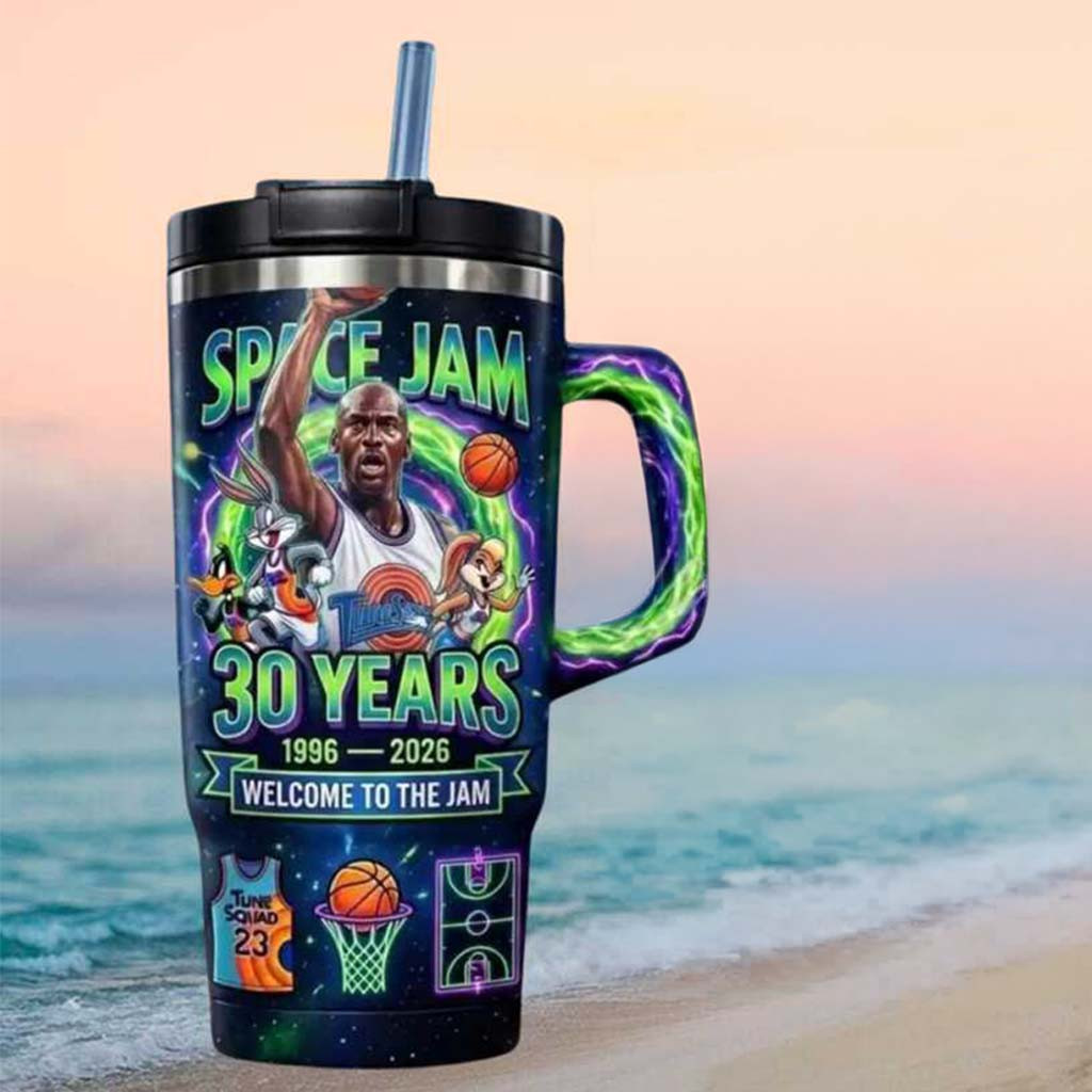 Space Jam Tune Squad 30 Years Anniversary Basketball Tumbler Space Jam Merch Fans Gifts - Kdjoy