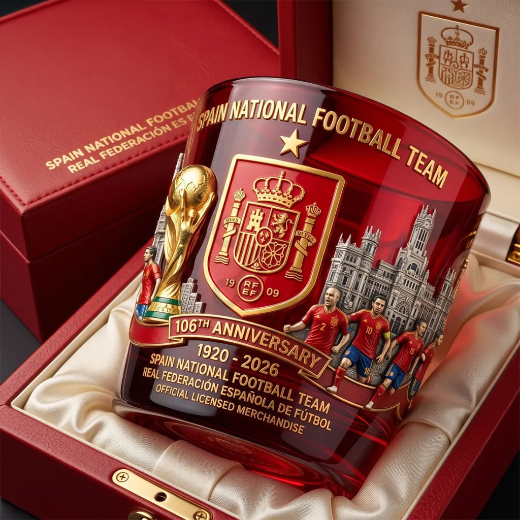 Spain National Football Team 106th Anniversary Glass Spain World Cup Merch Gift For Fans - Kdjoy