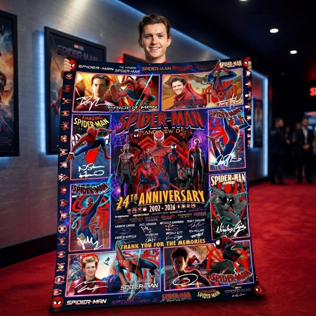 Spider Man 24th Anniversary 2002 2026 Thank You For The Memorial Blanket Spider Man Merch - Kdjoy Spider Man 24th Anniversary 2002 2026 Thank You For The Memorial Blanket Spider Man Merch - Kdjoy