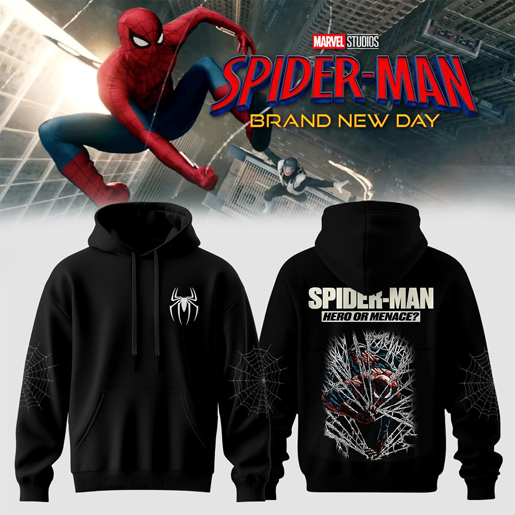Spider-Man Brand New Day Hoodie 2026 Hero Or Menace Hoodie Spider-Man Merch Marvel Fan Gifts - Kdjoy