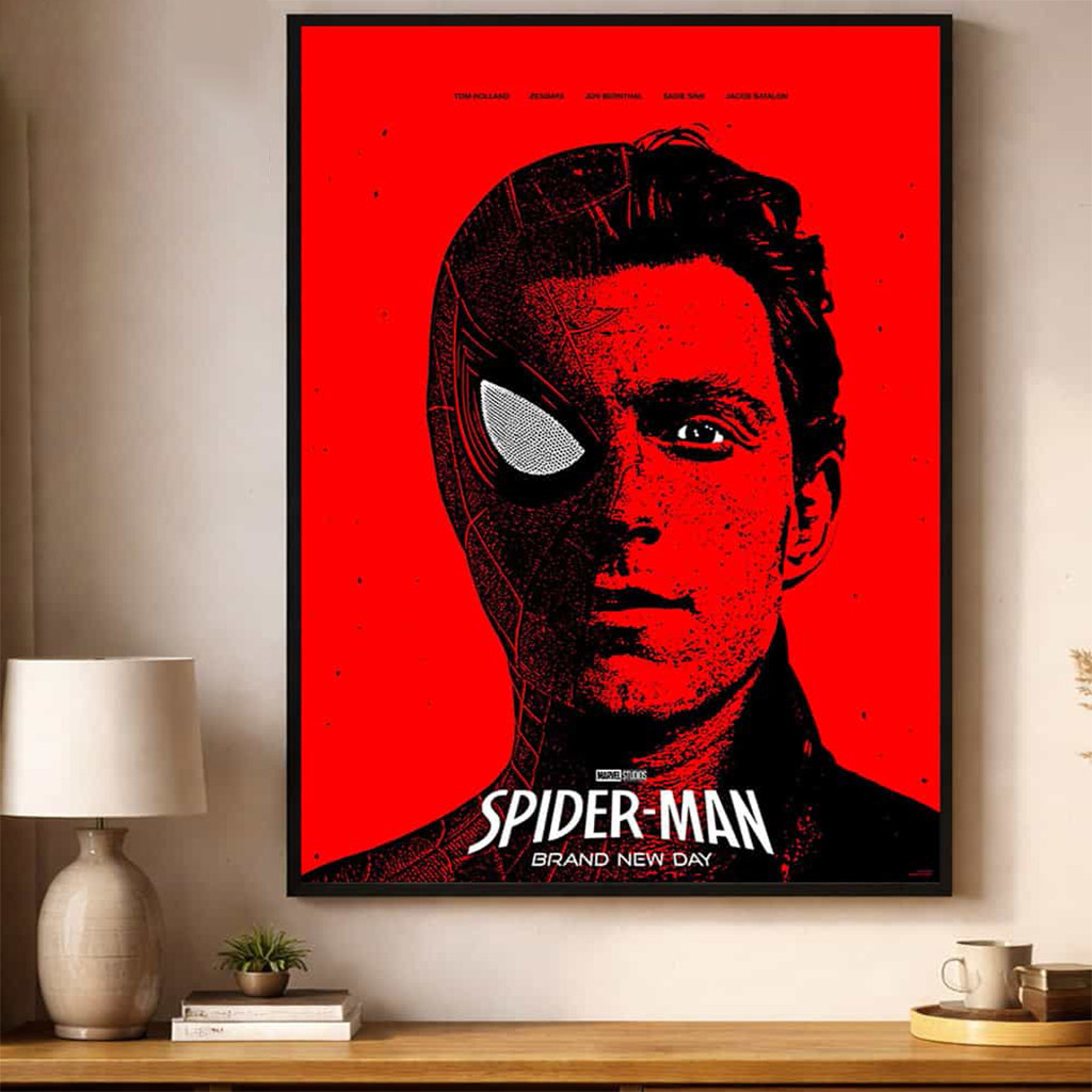 Spider Man Brand New Day Marvel Studios 2026 Poster Red Spider Man Merch Home Decor - Kdjoy