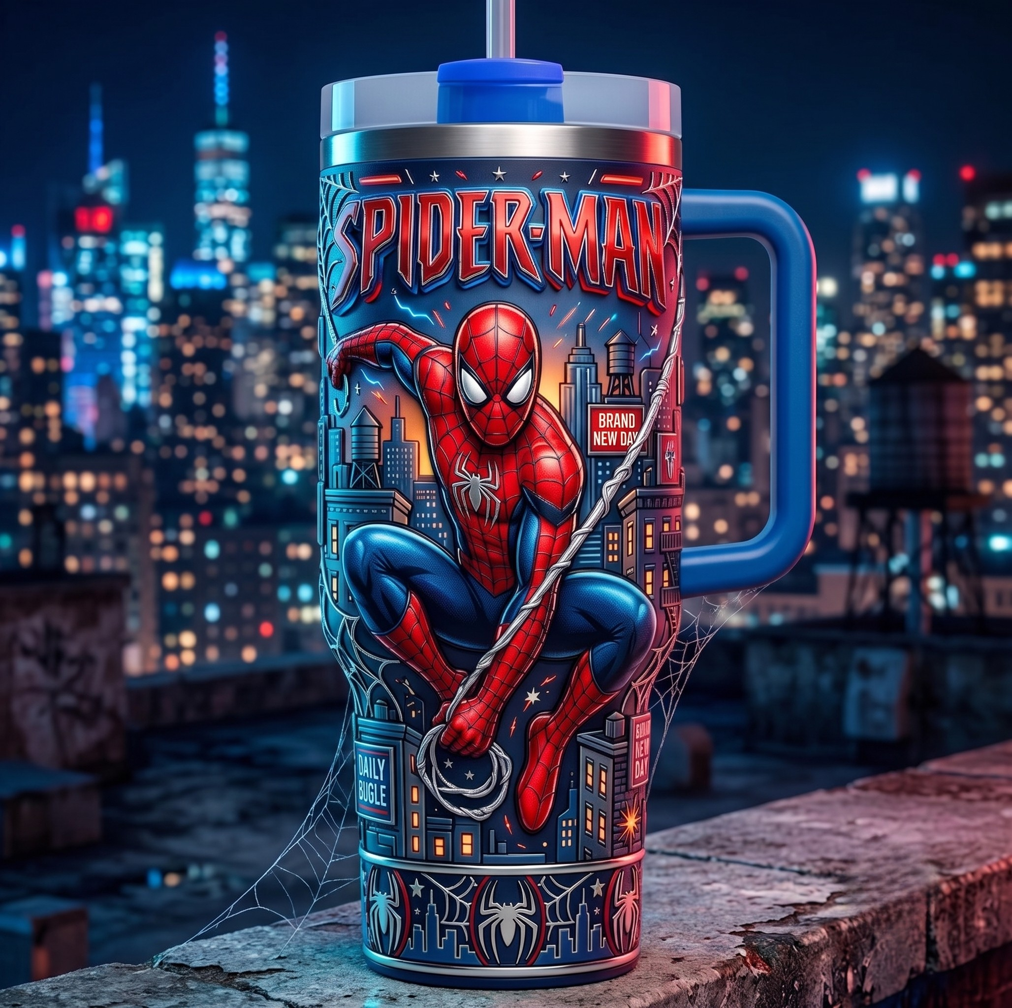 Spider-Man Brand New Day Tumbler Comic City Hero Tumbler Gift for Superhero Fans - Kdjoy