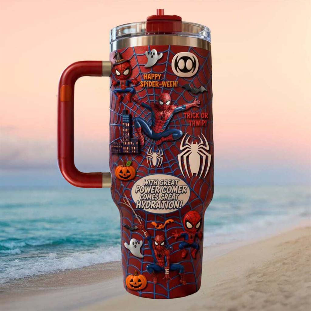Spider Man Happy Spider Ween Halloween Trick Or Thwip Tumbler Spider Man Merch Fans Gifts - Kdjoy