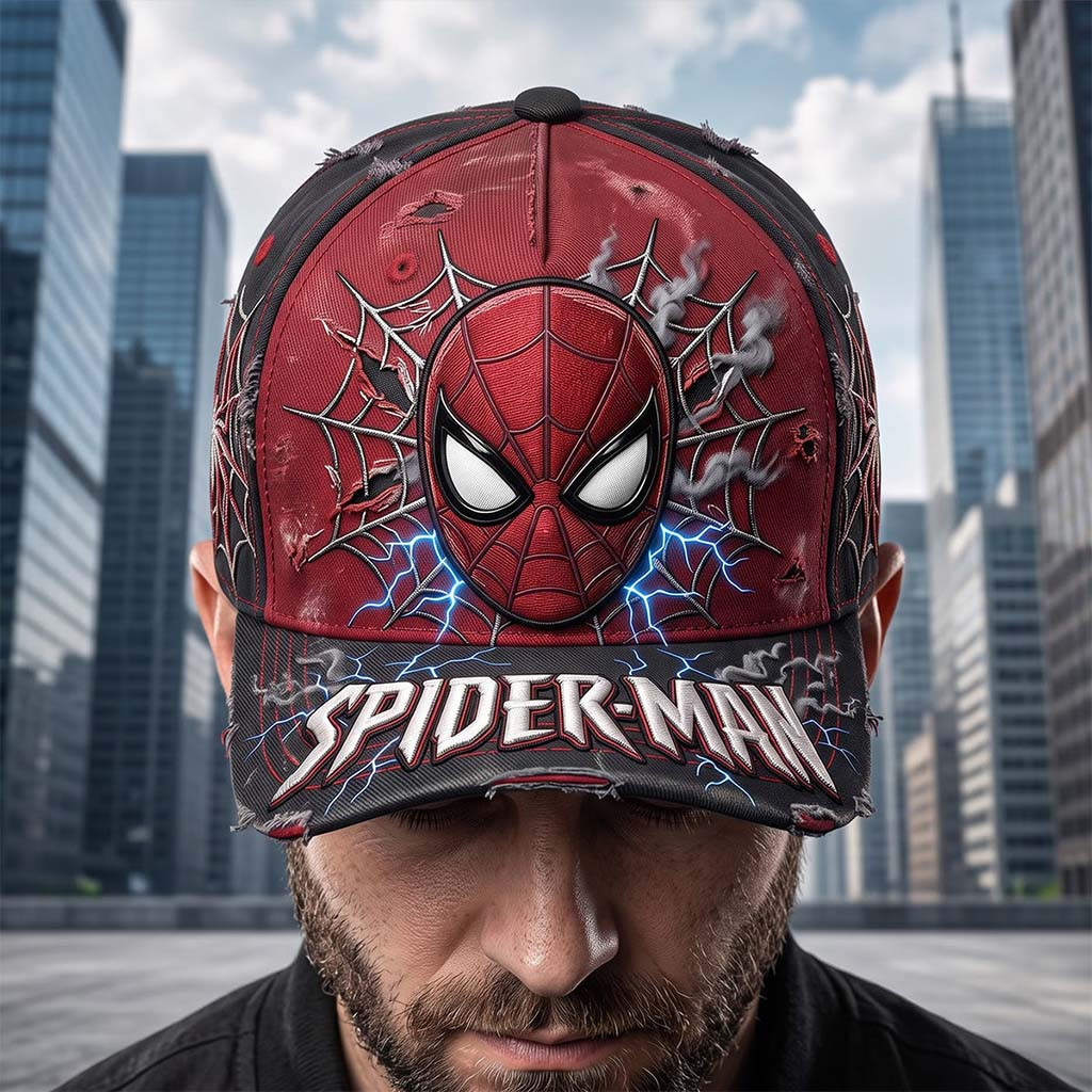 Spider-Man Lightning Web Hero Classic Hat Spider-Man Merch Present For Superhero Lovers - Kdjoy
