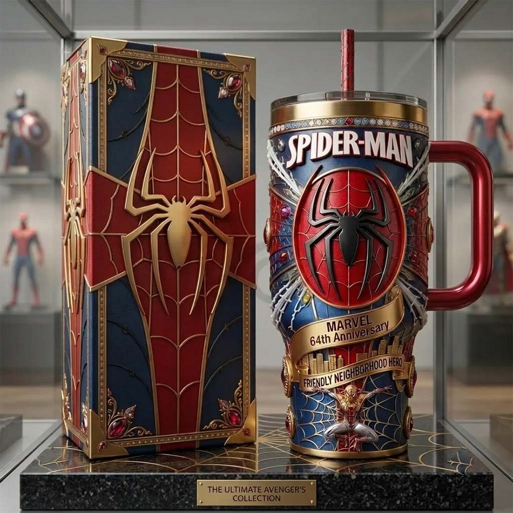 Spider-Man Marvel 64th Anniversary Tumbler Spider-Man Merch Gifts For Brother - Kdjoy
