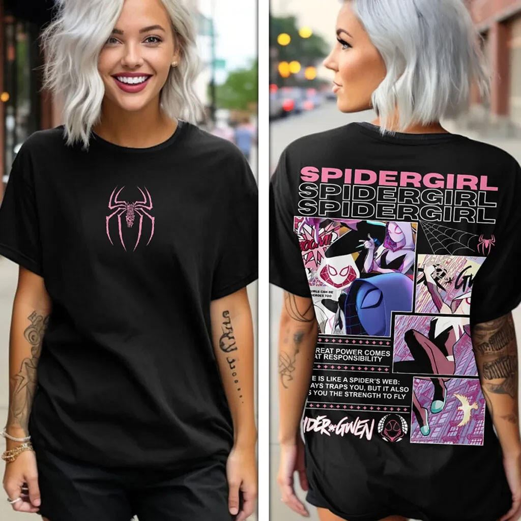 Spider-Man Spider-Gwen T-Shirt Spider Girl Shirt Gifts For Your Girlfriend - Kdjoy