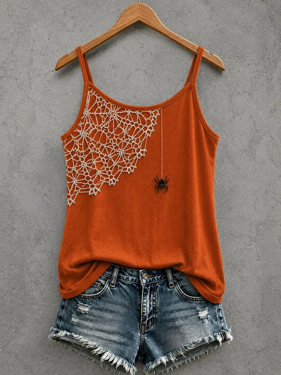 Spider Web Tank Top Halloween Spooky Clothing Halloween Gifts For Women - Kdjoy Spider Web Tank Top Halloween Spooky Clothing Halloween Gifts For Women - Kdjoy