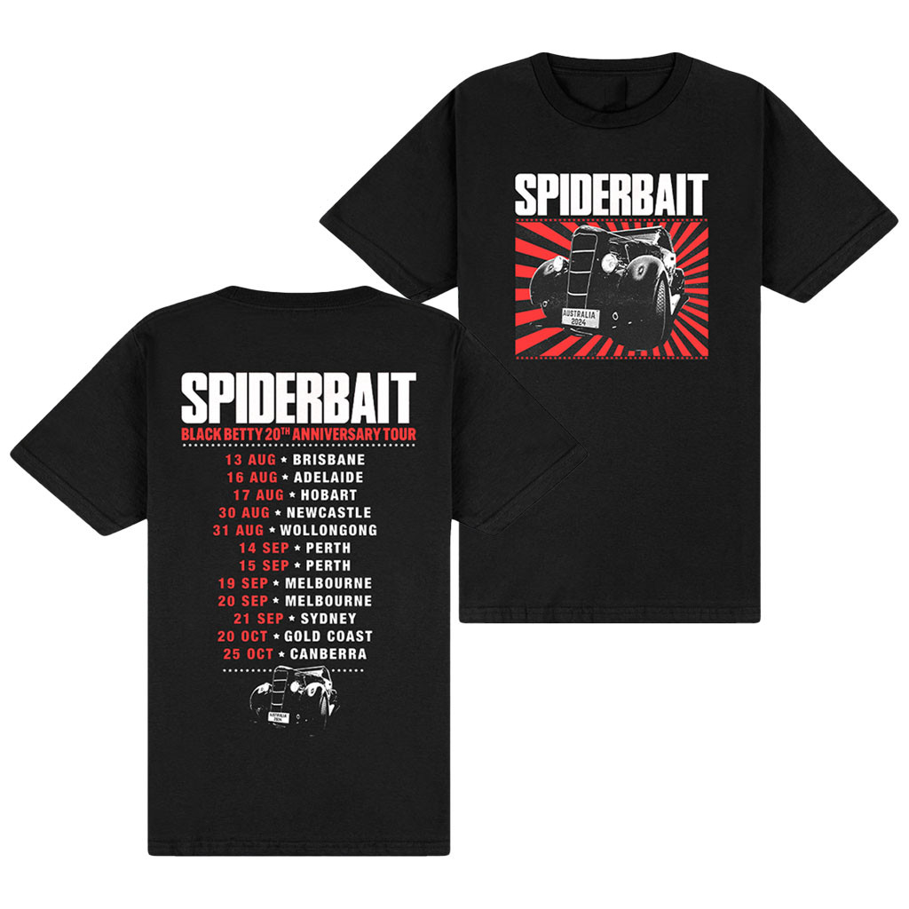 Spiderbait Merch 2026 Betty Tour Black T-Shirt With Dateback Shirt Gift For Rock Band Fans Spiderbait Merch 2026 Betty Tour Black T-Shirt With Dateback Shirt Gift For Rock Band Fans