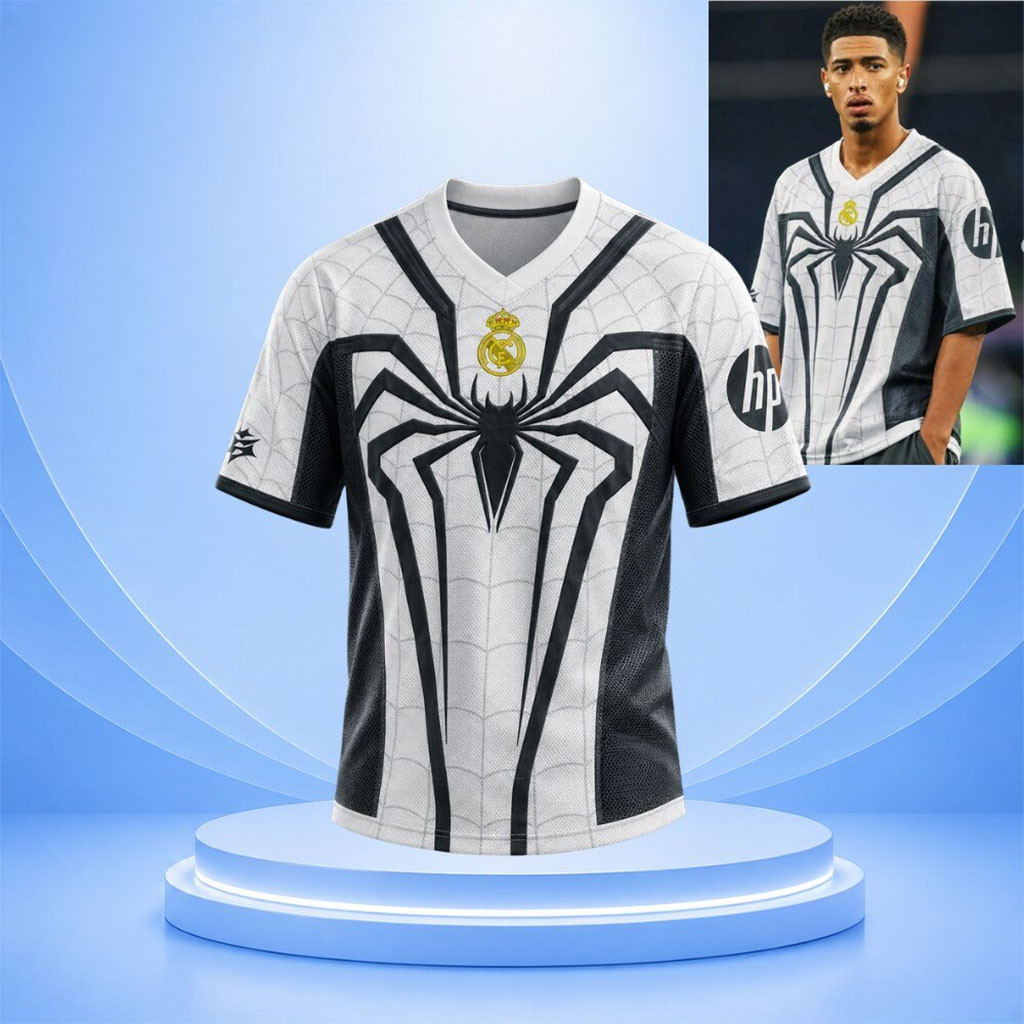 Spiderman X Real Madrid Spider Man Brand New Day Jersey Shirt Movie Fan Apparel Him Gifts - Kdjoy Spiderman X Real Madrid Spider Man Brand New Day Jersey Shirt Movie Fan Apparel Him Gifts - Kdjoy