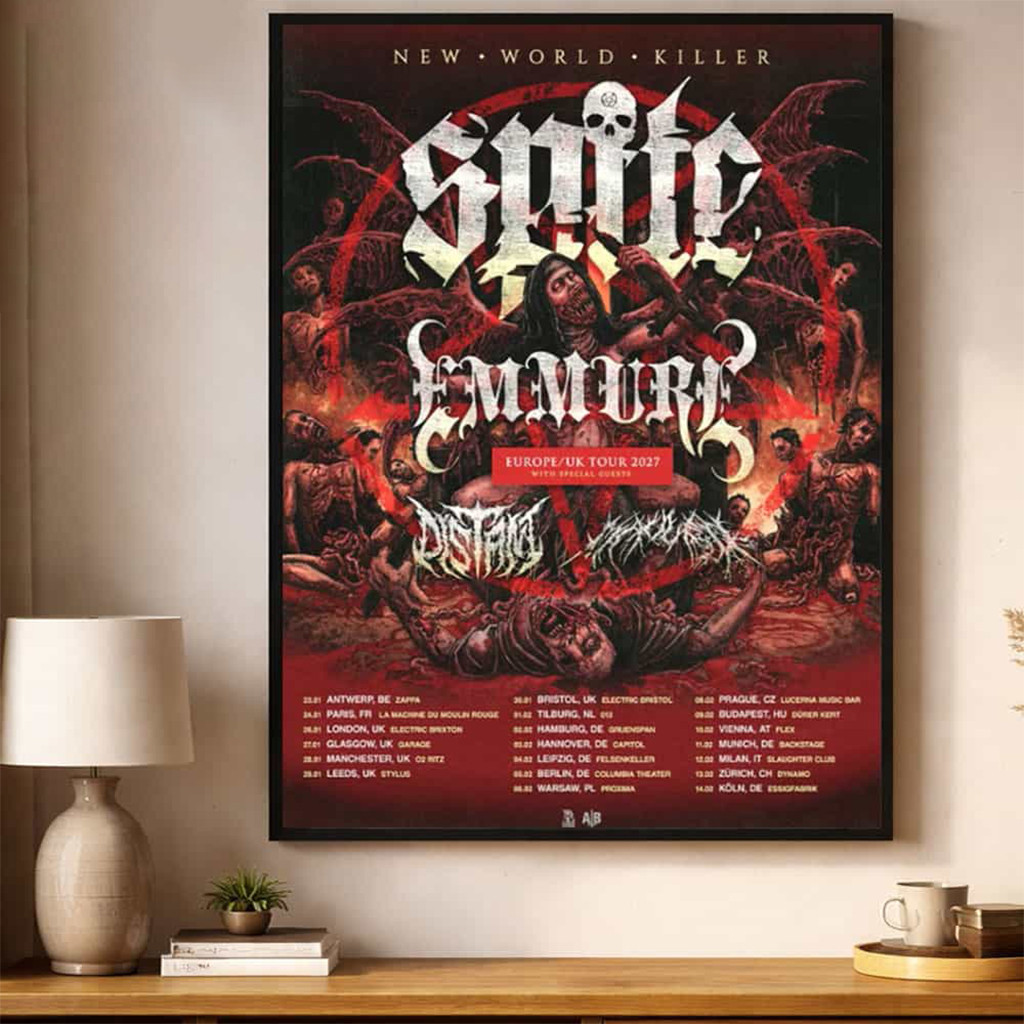 Spite Band New World Killer Europe UK Tour 2027 Schedule Tour Dates Poster Spite Band Merch - Kdjoy