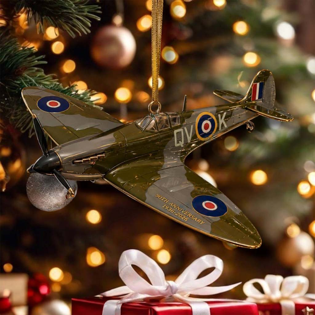 Spitfire Fighter 90th Anniversary Christmas Ornament Xmas Tree Hanging Decor Gift For Fathers - Kdjoy