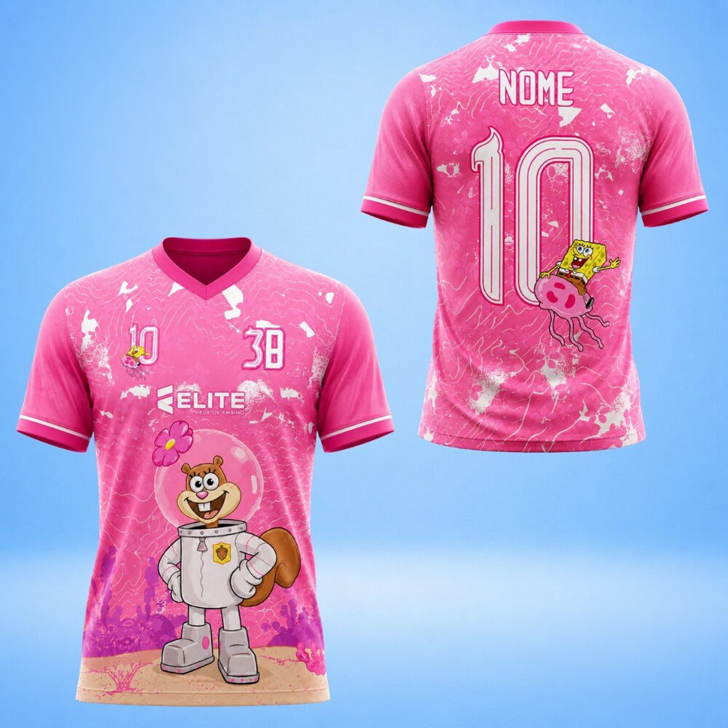 Spongebob Sandy Cheeks V-Neck T-Shirt Nome #10 Shirt Pink Birthday Gift For Her - Kdjoy Spongebob Sandy Cheeks V-Neck T-Shirt Nome #10 Shirt Pink Birthday Gift For Her - Kdjoy