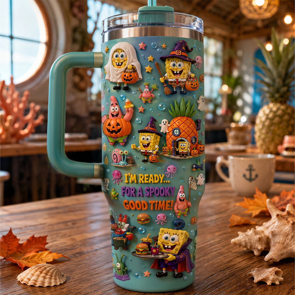 SpongeBob SquarePants I'm Ready For A Spooky Good Time Tumbler SpongeBob SquarePants Merch - Kdjoy SpongeBob SquarePants I'm Ready For A Spooky Good Time Tumbler SpongeBob SquarePants Merch - Kdjoy