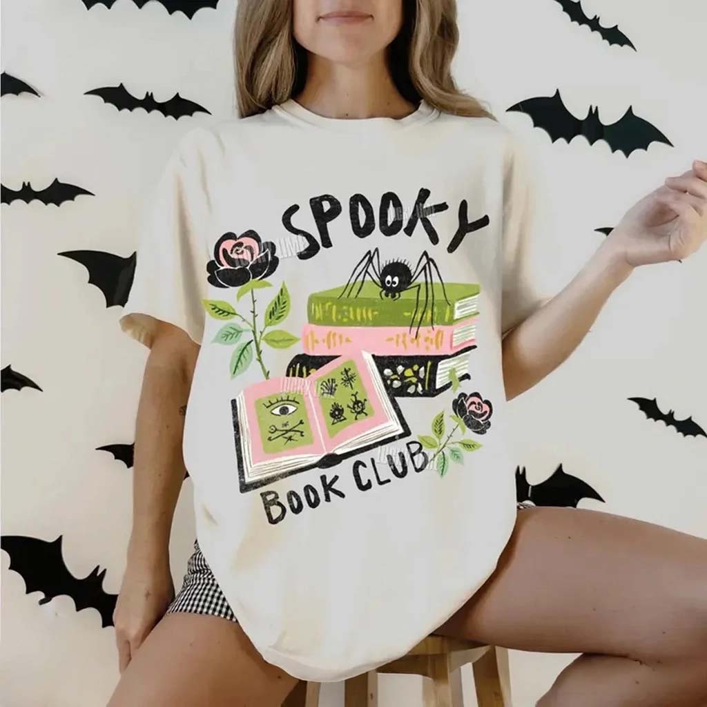 Spooky Book Club Shirt Spooky Reader Tee 2026 Halloween Gift For Bookish - Kdjoy
