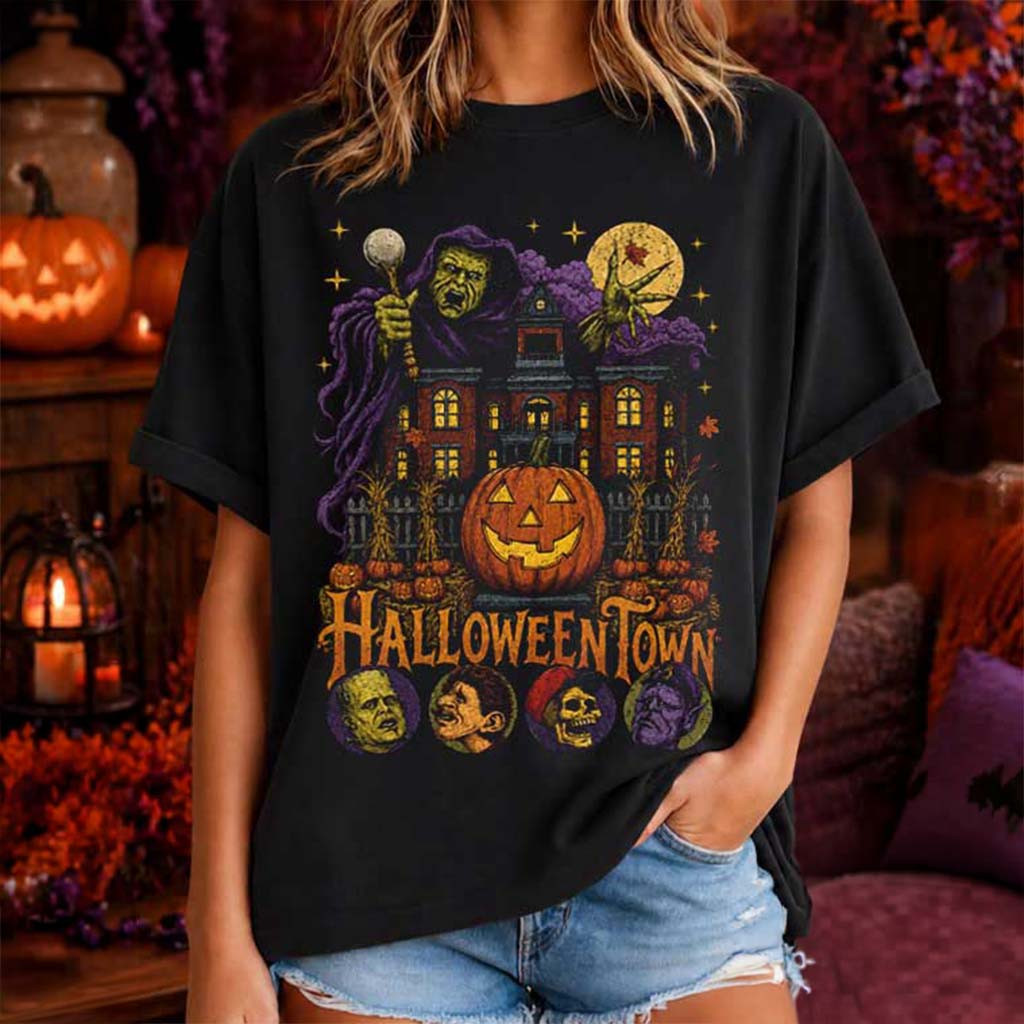 Spooky Pumpkin Vintage Halloweentown 90s Halloween Movie T-Shirt Halloween Gifts For Her - Kdjoy