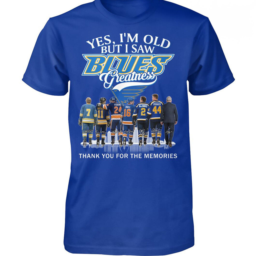 St Louis Blues Yes I'm Old But I Saw Blues Greatness T-Shirt Thank You For The Memories Tee - Kdjoy