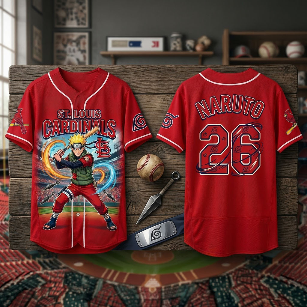 St Louis Cardinals Naruto Night 2026 Baseball Jersey Cardinals Merch Baseball Lover Gift Ideas - Kdjoy St Louis Cardinals Naruto Night 2026 Baseball Jersey Cardinals Merch Baseball Lover Gift Ideas - Kdjoy