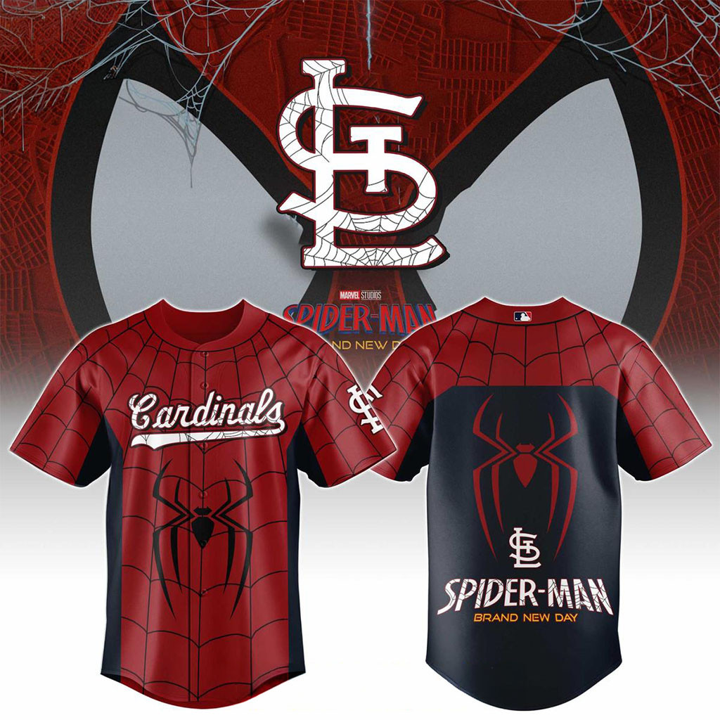 St Louis Cardinals x Spider-Man Brand New Day 2026 Theme Game Jersey Cardinals Merch Fan Gifts - Kdjoy