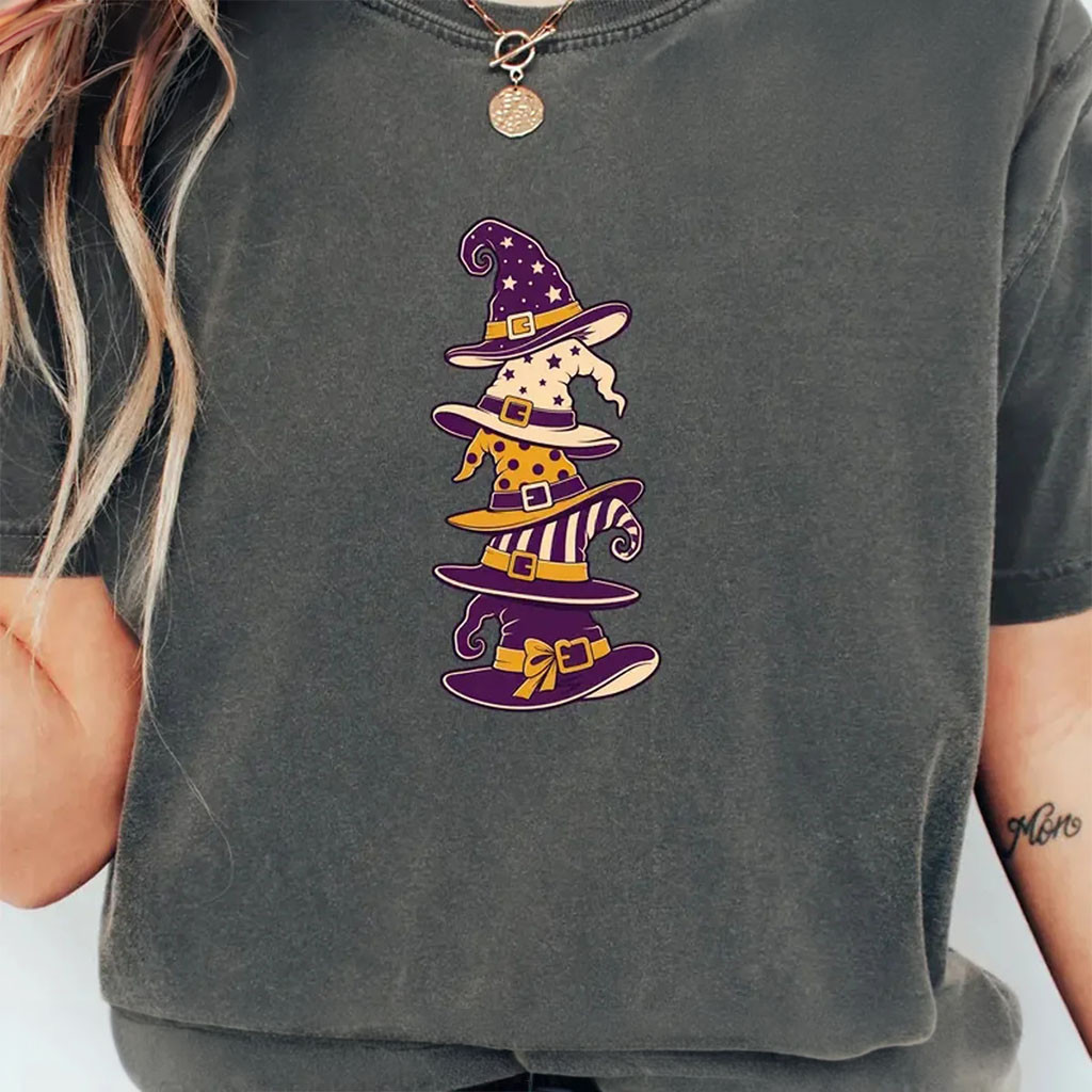 Stacked Witch Hats Shirt Halloween Shirt For Women Spooky Season Gifts Ideas - Kdjoy