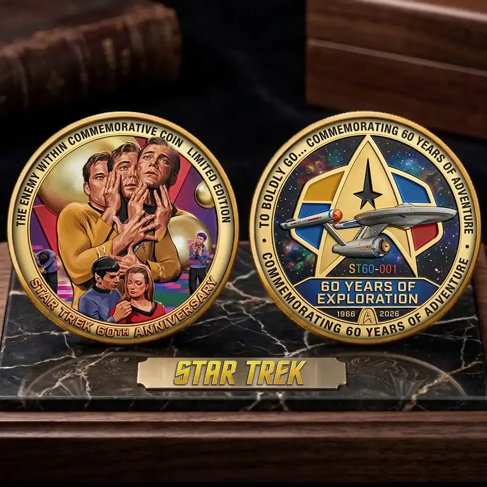 Star Trek 60th Anniversary Commemorative Coin 60 Years Of Exploration Coin Star Trek Merch - Kdjoy Star Trek 60th Anniversary Commemorative Coin 60 Years Of Exploration Coin Star Trek Merch - Kdjoy