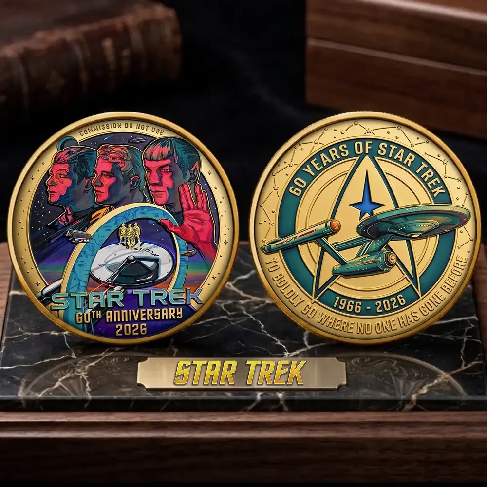 Star Trek 60th Anniversary Commemorative Coin Star Trek Merch Gift For Movie Fans - Kdjoy Star Trek 60th Anniversary Commemorative Coin Star Trek Merch Gift For Movie Fans - Kdjoy