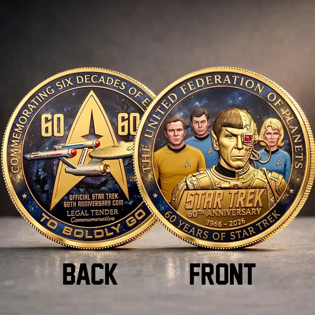 Star Trek 60th Anniversary Commemorative Coin To Boldly Go Coin Star Trek Merch Gift For Fans - Kdjoy Star Trek 60th Anniversary Commemorative Coin To Boldly Go Coin Star Trek Merch Gift For Fans - Kdjoy