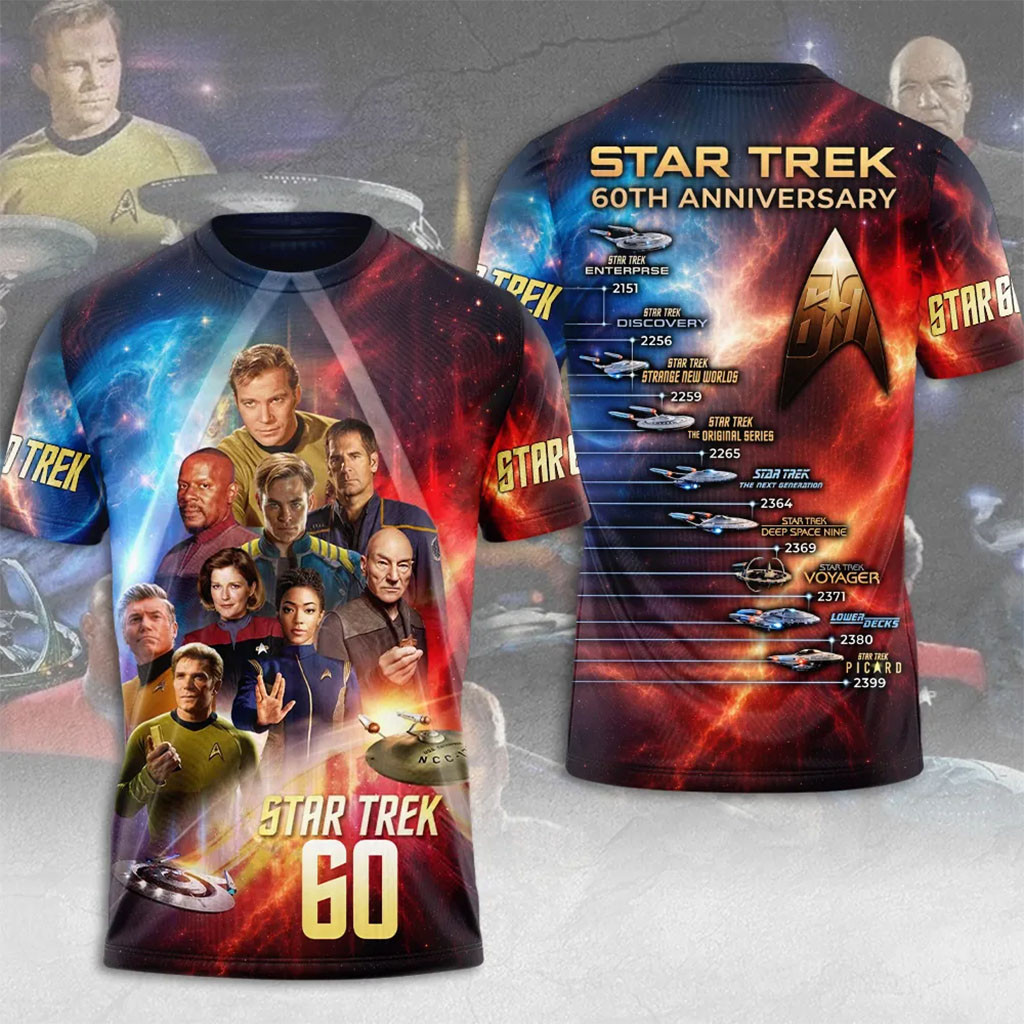 Star Trek 60th Anniversary T-Shirt TV Series Star Trek Merch Gifts For Dudes - Kdjoy